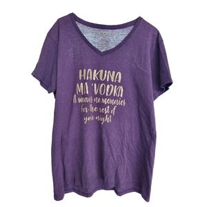 Gildan Hakuna Ma Vodka Purple Shirt with Gold Letters - XL